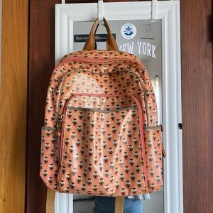 Fossil orange owl backpack and wallet